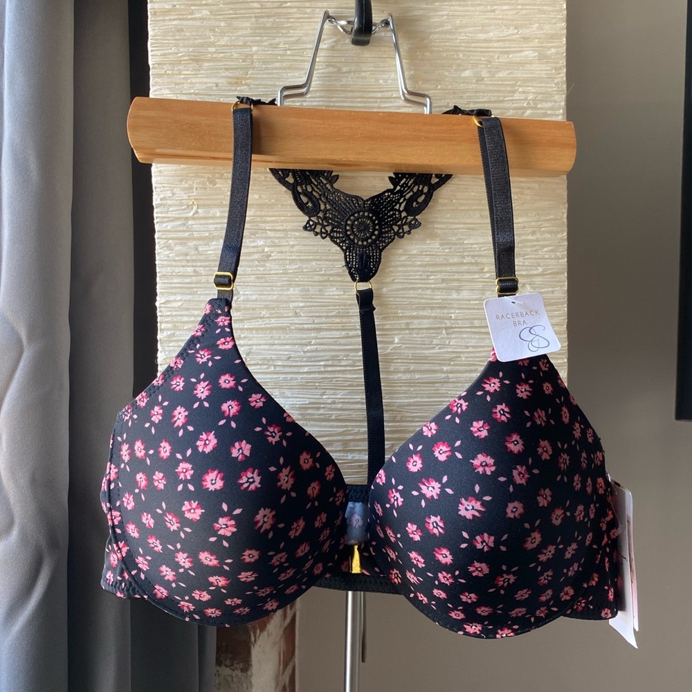 Racerback Bra 36B floral lace